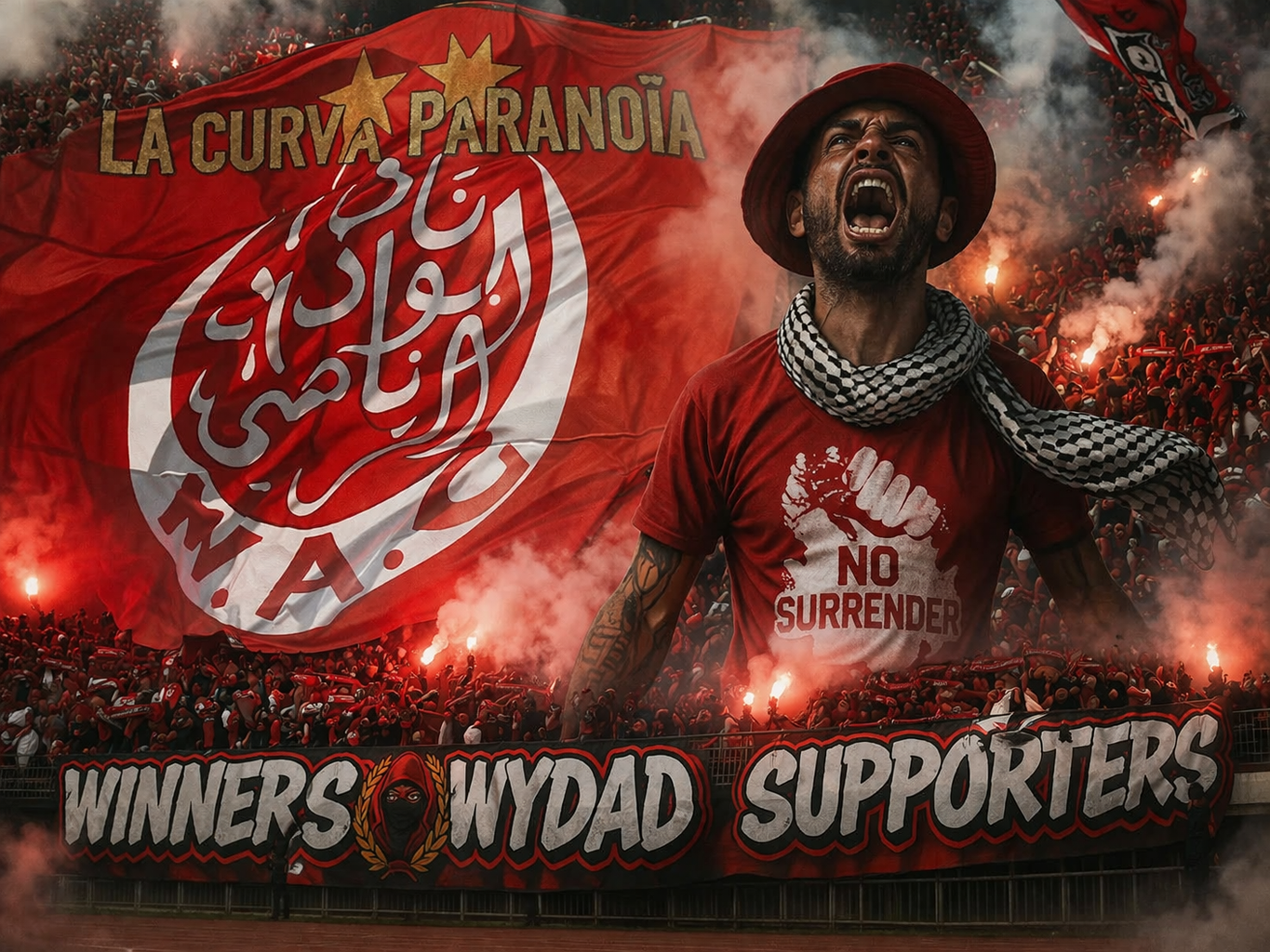Winners Wydad supporters tifos stade Mohammed V Casablanca